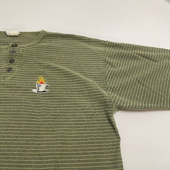 Copa Banana Y2K Green Stripe VTG Single Stitch Coffee T-Shirt Size XL - Picture 2 of 8